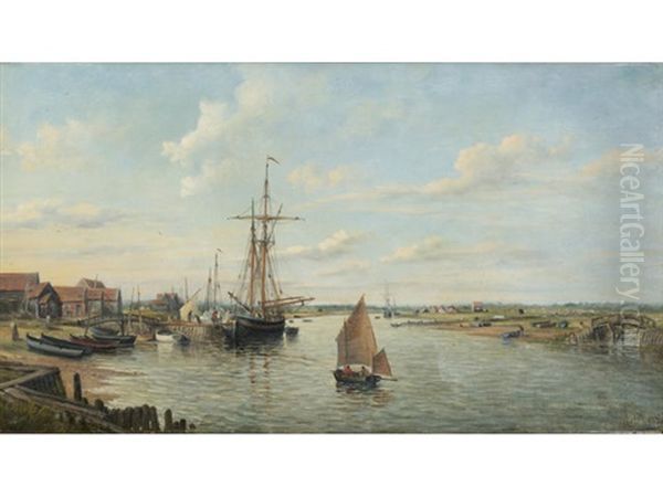 Shipping Scene At Walberswick; A Pair Oil Painting by John Moore Of Ipswich