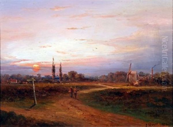 Scene Near Diss Oil Painting by John Moore Of Ipswich