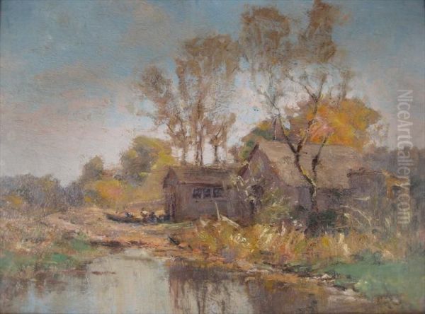 Essex, 
Conn Oil Painting by Frank Alfred Bicknell