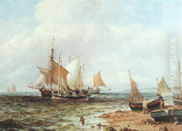 Setting Out For The Fishing Grounds Oil Painting by John Moore Of Ipswich