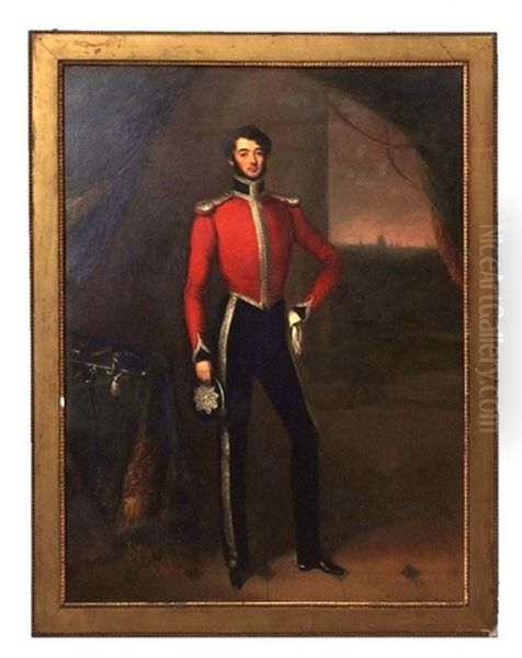 Portrait Of John Perkins - Commander Of The Surrey Yeomanry Oil Painting by William Moore Sr.