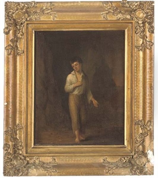 A Young Urchin Oil Painting by William Moore Sr.