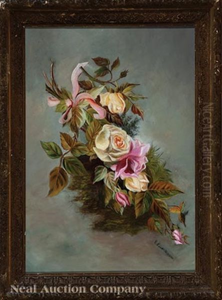 A Bouquet Of Roses Oil Painting by A. Louise Moore