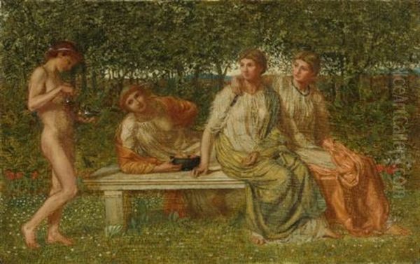 The Marble Seat Oil Painting by Albert Joseph Moore