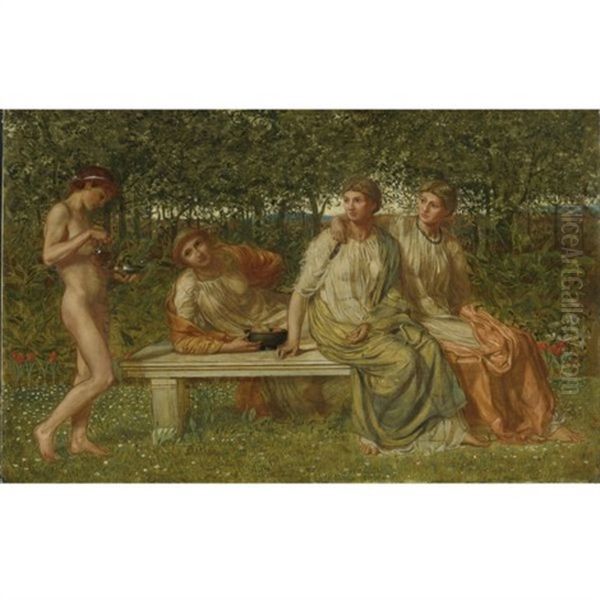 The Marble Seat Oil Painting by Albert Joseph Moore