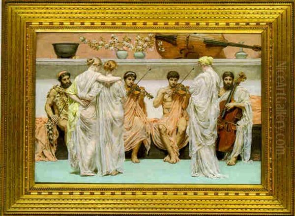 A Quartet; A Painter's Tribute To The Art Of Music. A.d. 1868 Oil Painting by Albert Joseph Moore