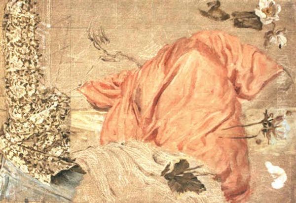 A Study Of Draperies And Flowers Oil Painting by Albert Joseph Moore