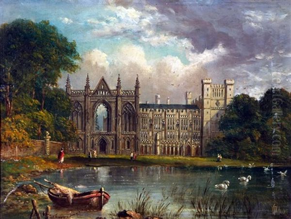 Newstead Abbey Oil Painting by Claude T. Stanfield Moore