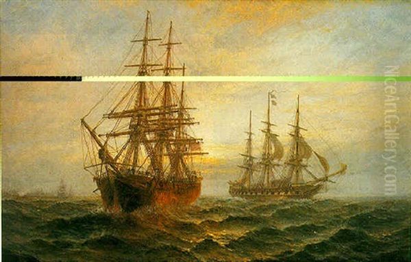 Frigate Outward Bound Off Shoeburyness by Claude T. Stanfield Moore