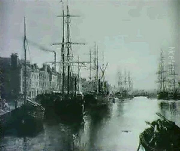 Port Of Aberdeen Oil Painting by Claude T. Stanfield Moore