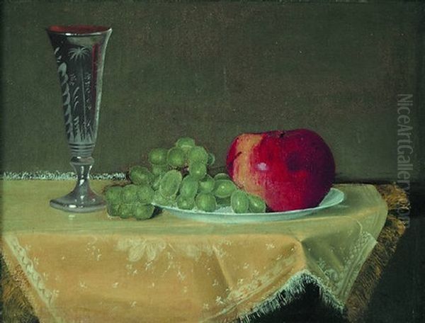 Still Life With Glass And Fruit Oil Painting by Edwin Augustus Moore