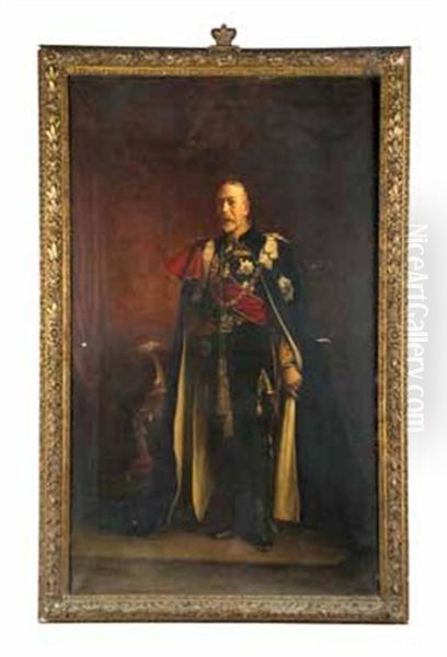 Portrait Du Roi George V En Tenue De L'ordre De La Jarretiere Oil Painting by Ernest Moore