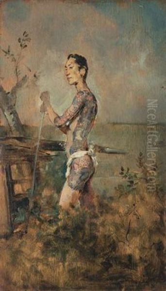 Tattooed Palanquin Bearer by Harry Humphrey Moore