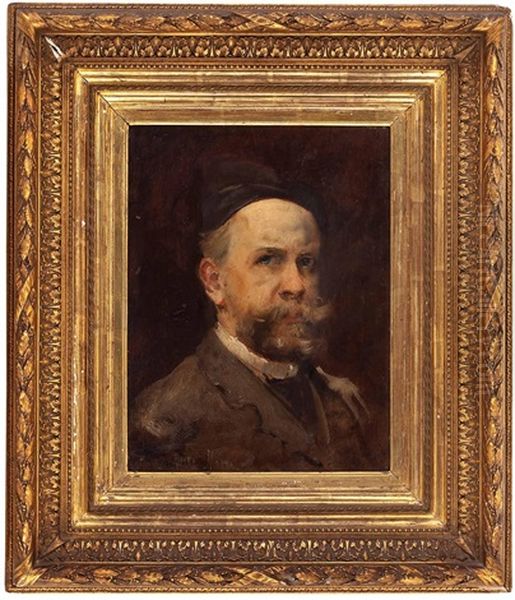 Portrait Eines Herrn (+ Orientalische Szene (tanger); Verso) Oil Painting by Harry Humphrey Moore