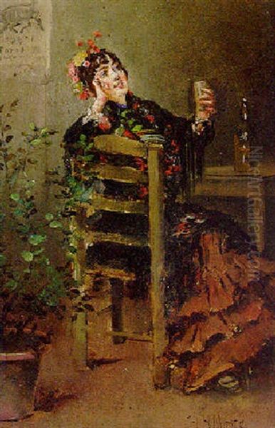 Drinking A Toast Oil Painting by Harry Humphrey Moore