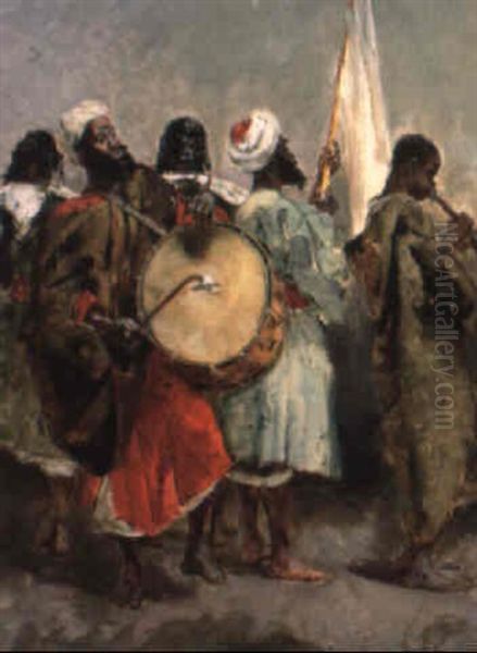 La Musique Des Gnaoua Oil Painting by Harry Humphrey Moore