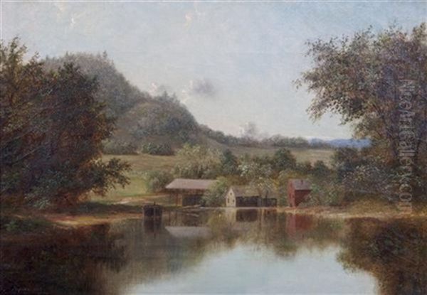 The Pond At Kensington Oil Painting by Nelson Augustus Moore