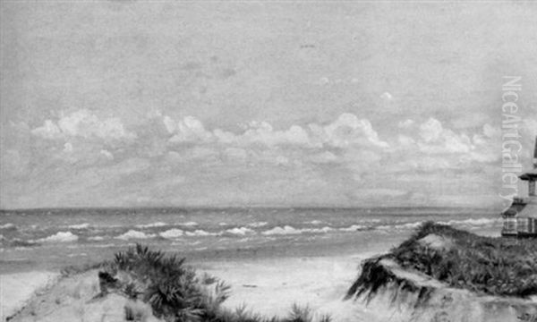 Ocean Beach, Ormond Fla. Oil Painting by Nelson Augustus Moore