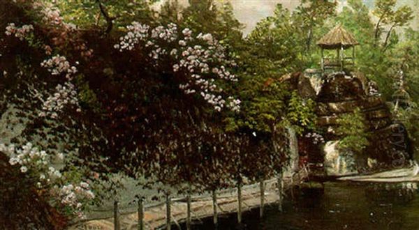 Path To The Park Gazebo Oil Painting by Nelson Augustus Moore