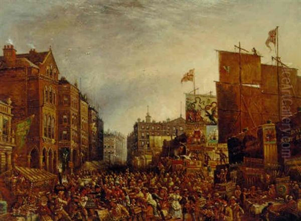 The Nottingham Goose Fair Oil Painting by Thomas Cooper Moore