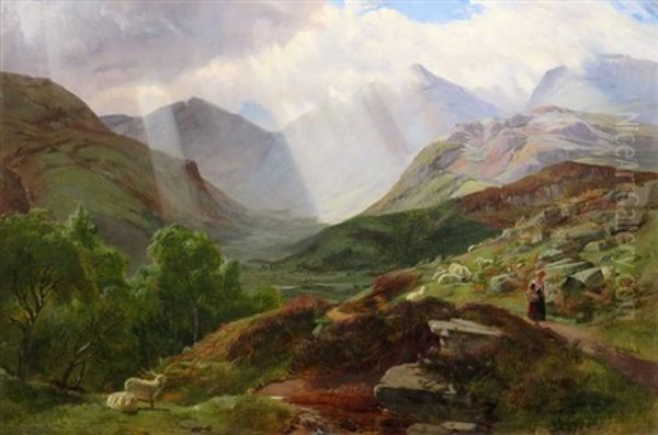 Valley In North Wales, 1854 Oil Painting by Henry Moore