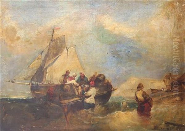 Sailors Unloading Goods Oil Painting by Henry Moore