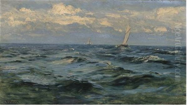 Nightfall - A Freshening Breeze Oil Painting by Henry Moore