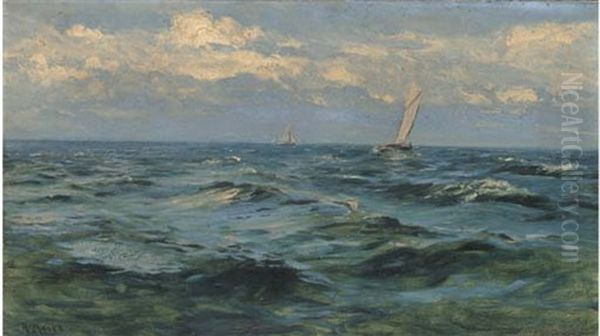 Nightfall - A Freshening Breeze Oil Painting by Henry Moore