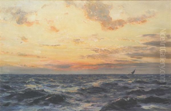 Sunset Over The Sea Oil Painting by Henry Moore