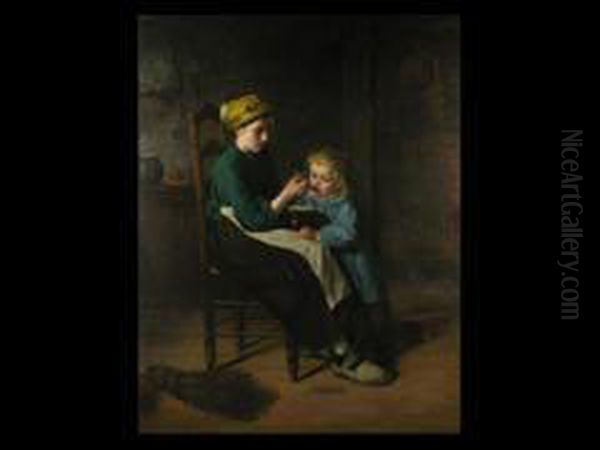 Mutter Mit Kind Oil Painting by Henri Bidault