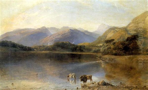 Windermere Lake Oil Painting by Henry Moore