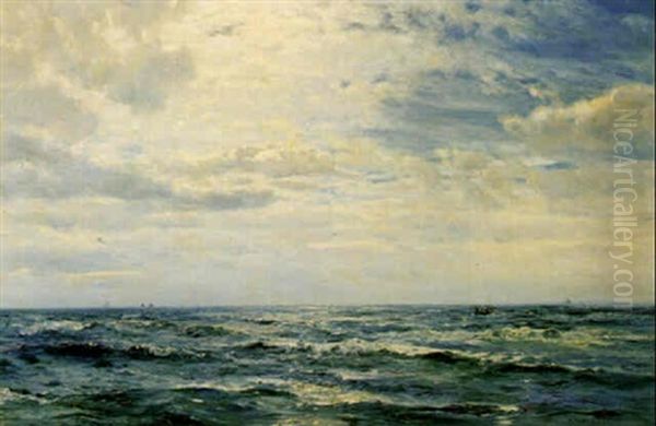 Off The Coast Of Cornwall Oil Painting by Henry Moore