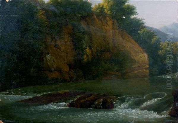 L'aniane A Subiaco Oil Painting by Jean-Joseph-Xavier Bidauld