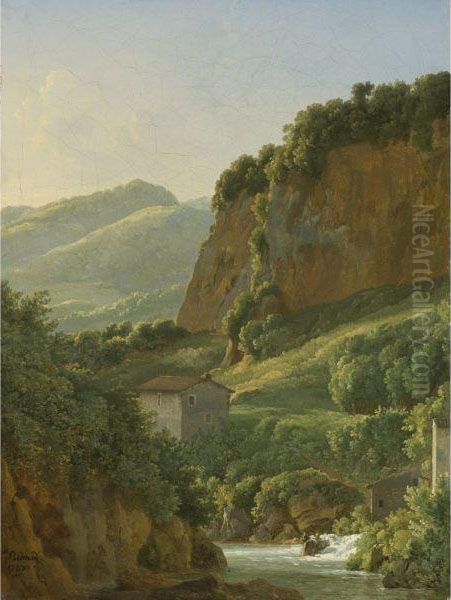 View Of The Ravine At San Cosimato Oil Painting by Jean-Joseph-Xavier Bidauld