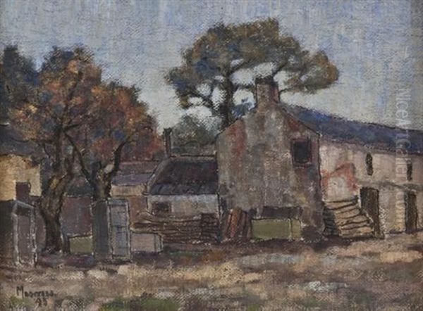 Farm Buildings Oil Painting by Victor Moorrees