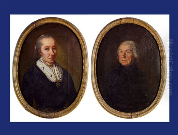 Portrait Des Landvogts Niklaus Anton Maria Imfeld (+ Portrait Of Gattin Maria Josepha Imfeld-imfeld; Pair) Oil Painting by Kaspar (Johann K.) Moos