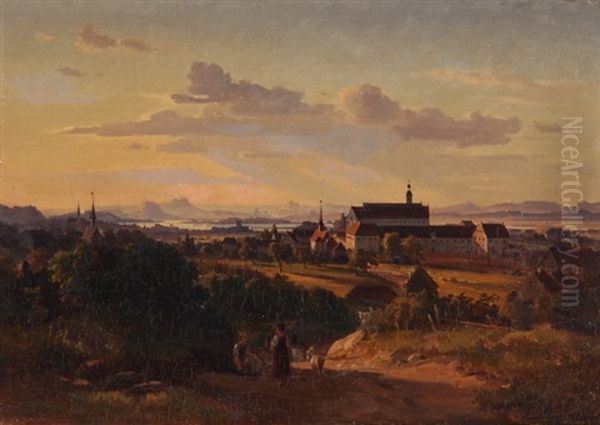 Ansicht Des Klosters Hegne Bei Konstanz Oil Painting by Josef Moosbrugger