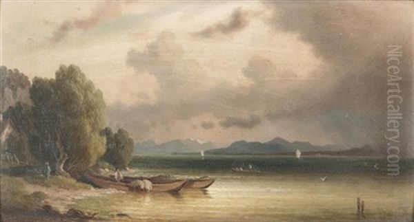 Bodensee-landschaft Oil Painting by Josef Moosbrugger