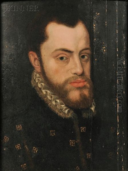 After Giacomo Antonio Moro Copy Of The Portrait Of Philip Ii Of Spain Oil Painting by Antonis Mor Van Dashorst