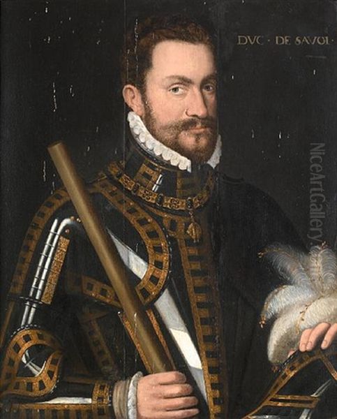 Portrait Of Emanuel Philibert, Duke Of Savoy Oil Painting by Antonis Mor Van Dashorst