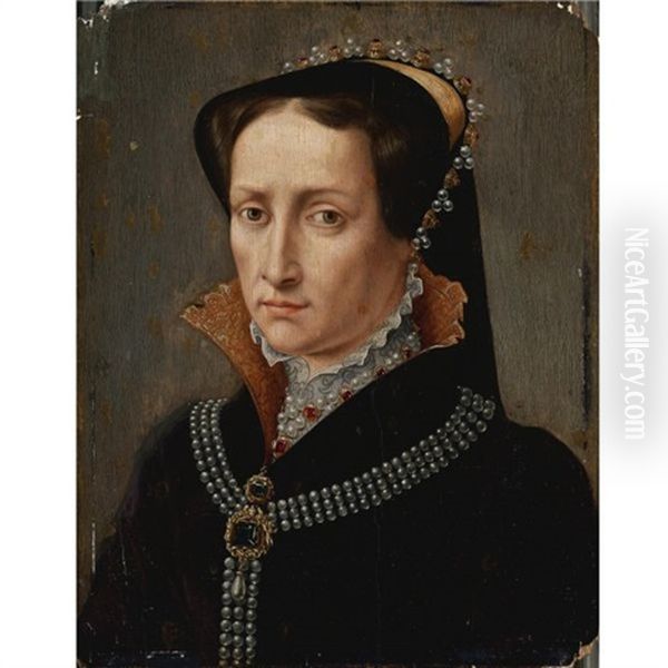 Portrait Of Mary I Of England Oil Painting by Antonis Mor Van Dashorst