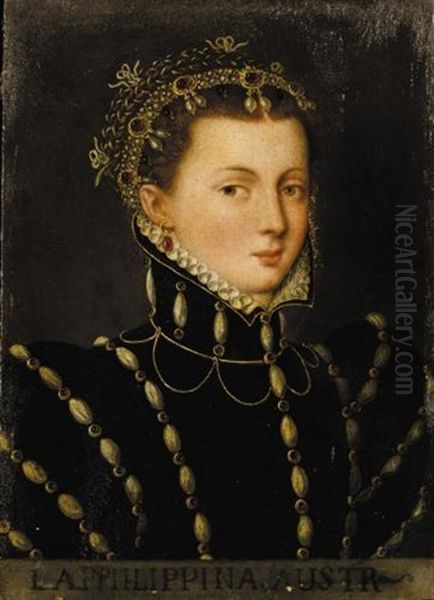 Portrait Of A Noblewoman (philippina Welser, First Wife Of Ferdinand, Duke Of Tyrol?) by Antonis Mor Van Dashorst