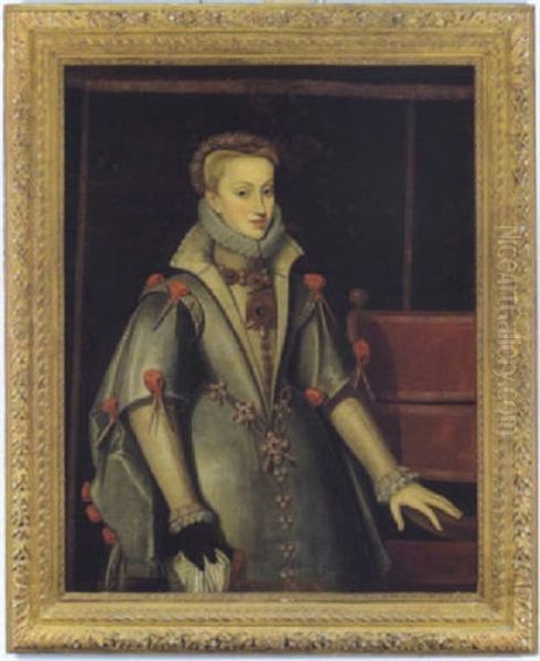 Anna Von Osterreich, Konigin Von Spanien Oil Painting by Antonis Mor Van Dashorst