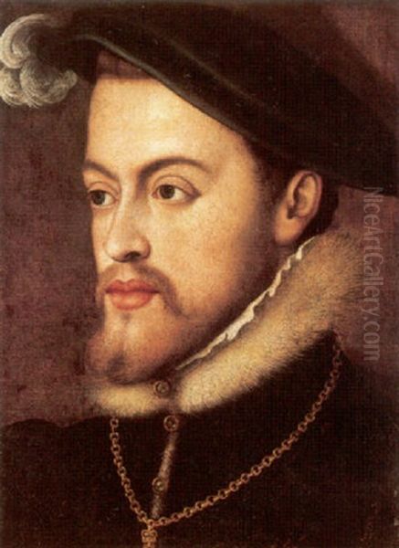 Portrait Of Philip Ii, King Of Spain Oil Painting by Antonis Mor Van Dashorst