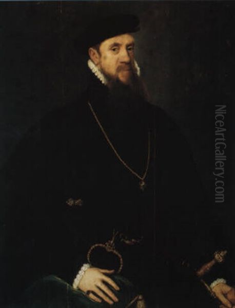 Portrait Of Henry Fitzalan, 12th Earl Of Arundel Oil Painting by Antonis Mor Van Dashorst