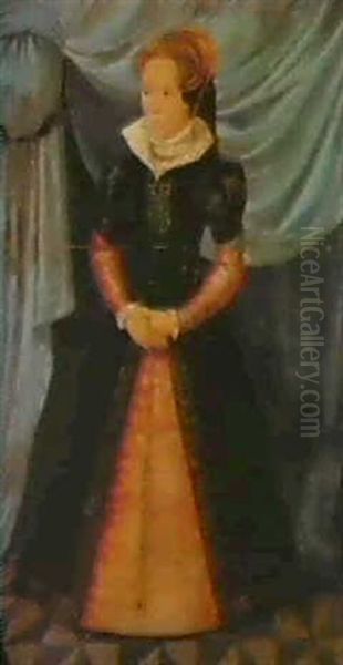 Portrait Of Mary Tudor Oil Painting by Antonis Mor Van Dashorst