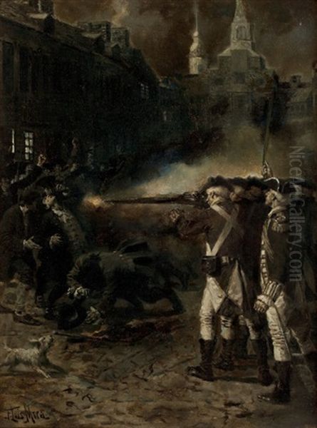 The Boston Massacre Oil Painting by Francis Luis Mora