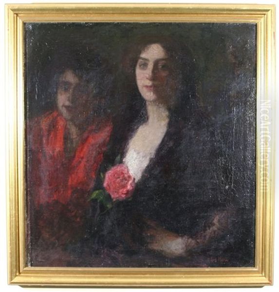 Two Women Oil Painting by Francis Luis Mora