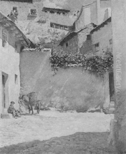 A Village In Ronda, Spain Oil Painting by Francis Luis Mora