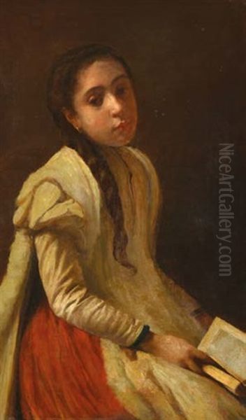 Ritratto Di Fanciulla Oil Painting by Arturo Moradei